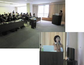 福島県立医科大学での第10回福島アドバンスド・コースの参加者が講義を聴いている様子。講師がプレゼンテーションを行っている。