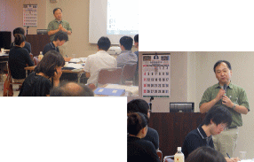 第5回診断推論セミナーで講演する講師と参加者の様子。