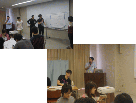 第7回診断推論セミナーで参加者が発表を行っている様子。講義を受ける学生たちが真剣に聞き入っている。