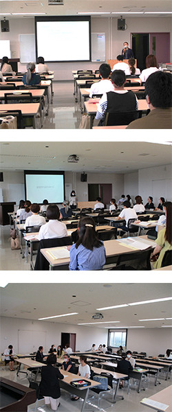 令和6年度大学院看護学研究科の入試説明会が行われている講義室の様子。参加者が熱心に説明を聞いている。
