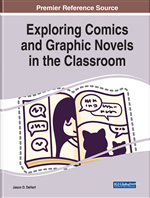 「Exploring Comics and Graphic Novels in the Classroom」という書籍の表紙画像。漫画を通じた教育の可能性を探る内容。