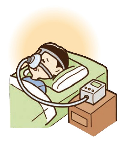 CPAP阻止用紙横になっている男性のイラスト
