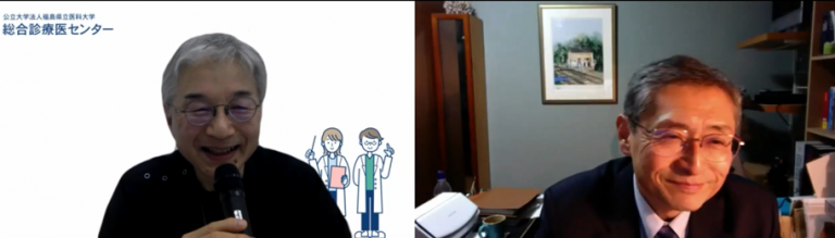 写真：山中センター長と青木先生