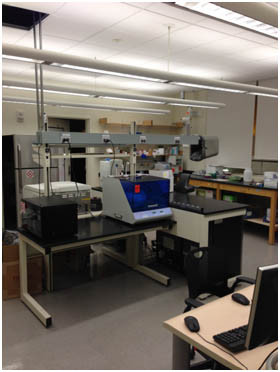 分子生物学実験に使用されている部屋。