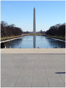 ワシントンD.C.のワシントン記念塔が見える景色。