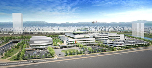 星総合病院の完成予想図イメージ。