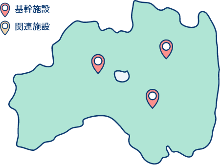 基幹施設の地図