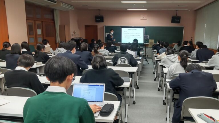 研究デザイン・臨床データ解析の講義中の様子。