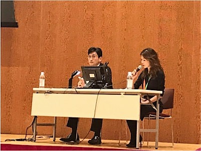 第91回日本胃癌学会総会会場にて登壇中の様子。