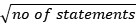 ALT: A mathematical expression showing the square root of the number of statements, displayed in a stylized format.