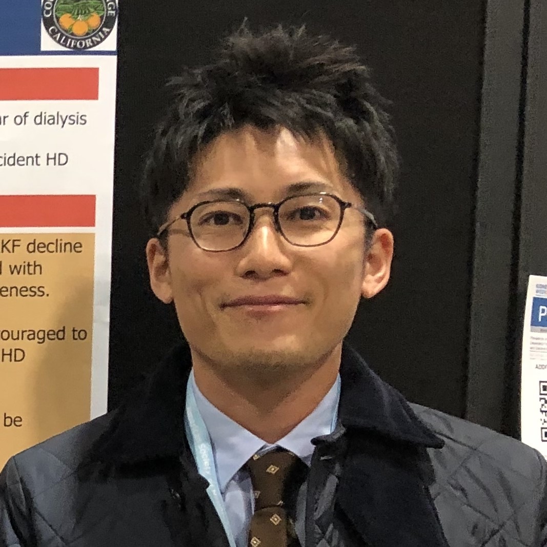 成人慢性腎臓病に関する研究発表を行う木村浩助教のポートレート。